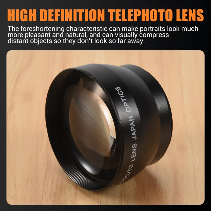 52mm 2X Magnification Telephoto Lens for AF-S 18-55mm 55-200mm