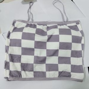 Niceface Tanktop Bra Gym Bra Olahraga Push Up Wanita Tanpa Kawat Motif Kotak Elastis