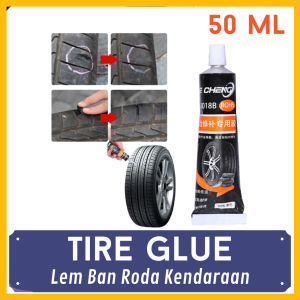 Lem Ban Hitam Roda Kendaraan 50ml Lem Tambal Perbaikan Ban Mobil Sepeda Motor Anti Bocor Car Tire Repair Glue Adhesive 50ml Tire Glue Repair Tambalan Darurat