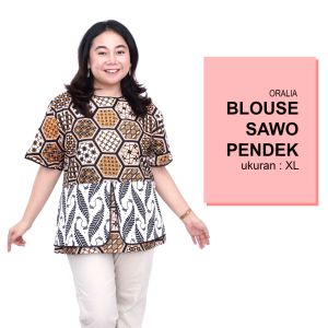 Blouse Big Size Wanita Atasan Batik Jumbo L-XL-2L-3L-4L-5L-6L-7L Model Blus Jumbo Kerja Batik / Atasan Kantor Big Size Kantor Wanita