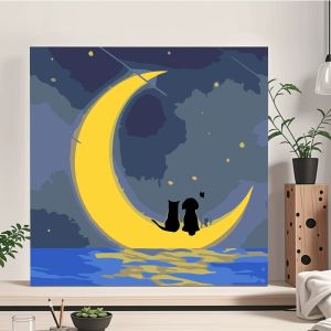 20*20cm Digital Oil Paint By Numbers Handmade DIY Canvas Frame Fill Painting Wall Decoration