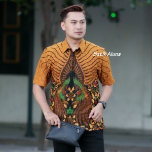 Kemeja Pria Batik Lengan Pendek Bahan Katun Furing Keren Baju Kemeja Batik Pria Cowok Terbaru PD03