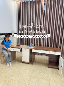 Bàn Làm Việc Hiện Đại Có Khóa Giá Cực Hấp Dẫn bàn làm việc đẹp- bàn màu nâu pha trắng