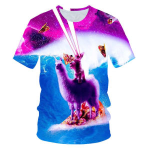 Funny Creation Cat T-shirt Mens Clothing O-neck Short Sleeve T Shirts 3D Printed Art Pattern Harajuku Street Oversized Tees Top