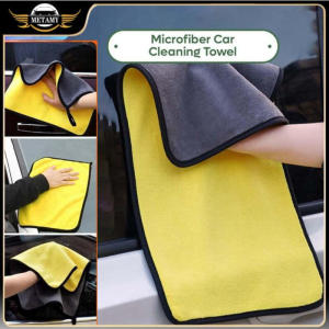 Microfiber Car Cleaning Towel Dual Layer Multipurpose High Water Absorption Plush Wax Polish Cloth Car Towel High Water Washing Strong Absorption Household Car Washing Cloth