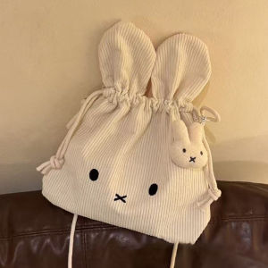 clu 2026 Cute Embroidered Rabbit Shoulder Bag Lightweight Versatile Large Capacity Commuter Tote Bag ulc