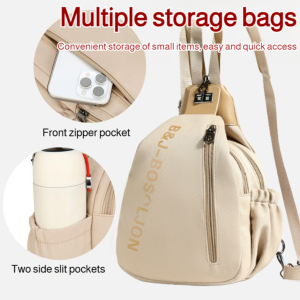 Ladies Anti-theft Chest Bag Multicompartment Lightweight Large Capacity Adjustable Strap Big Pocket Shoulder Bag
