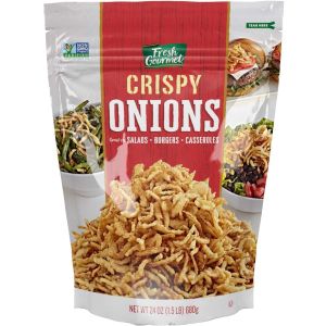 Hành tây chiên giòn Fresh Gourmet CRISPY ONIONS 680g làm món ăn nhẹ topping cho súp salad bánh mì & nhiều món khác của Mỹ