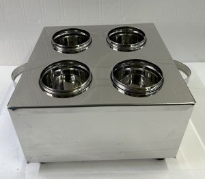 4-hole Spoon Fork Utensil Heater Sterilizer caddy - BASIC