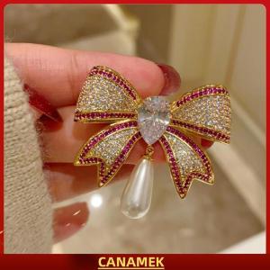 Miễn phí vận chuyển✨ Khí Rhinestone Bowknot trâm cài cho phụ nữ cô gái thời trang tinh tế Corsage thanh lịch phù hợp với pins quần áo phụ kiện Quà Tặng