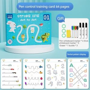 พร้อมส่ง หนังสือฝึกลากเส้น ลบได้ สมุดฝึกเขียนลบได้ เล่มใหญ่ ฝึกได้ตั้งแต่ 2-3 ขวบ พร้อมส่ง เสริมพัฒนาการ เด็ก