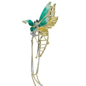 TIMIA Fashion Temperament Hollow Hair Clip Ponytail Holder Girls Diamond Hair Claw Headdress Women Women Crab Clip Dragonfly Hair Claw Korean Style Hair Clip Hair Accessories