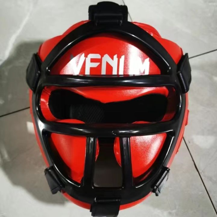 VENOM Black Good Headgear Head Guard Training Helmet Kick Boxing ...