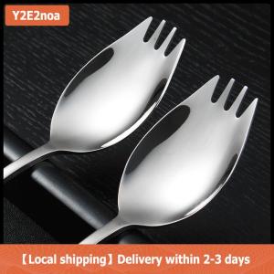 【Local shipping】 304 thép không gỉ ngã ba hộ gia đình spork muỗng một salad muỗng bánh trái cây ngã ba phương Tây Bộ đồ ăn