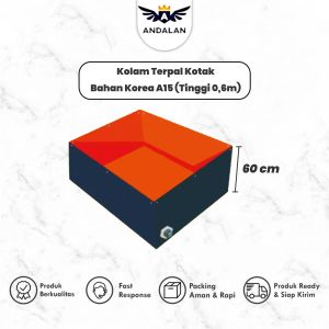 Kolam Terpal Kotak Bahan Korea A15 Budidaya Ikan (Tinggi 06m)