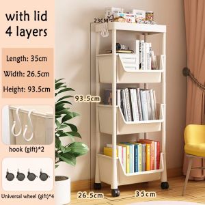 Multi Layers Storage Rack Multifunctional Cabinet Movable Bookshelf Living Room Bedroom Kitchen Organizer多功能置物架
