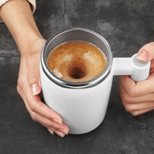 BINCOO Self Stirring Coffee Mug Stainless Steel Water Tea Cup Mixing 400ml USB Charge