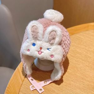 หมวกหมวกขนสัตว์เทียมอบอุ่นสำหรับเด็กทารก Topi Pelindung Telinga น่ารักสำหรับการ์ตูนเด็กทารกกระต่ายเด็กวัยหัดเดินเด็กผู้หญิงหมวกกำมะหยี่
