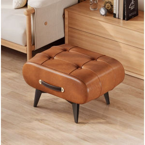 Luxury Shoe Change Stool Doorway Leather Surface Short Stool Sofa Stool Handheld Small Stools