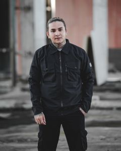 BNY Overshirt Jacket Pria Casual Bahan Cringkle Brand Indigo