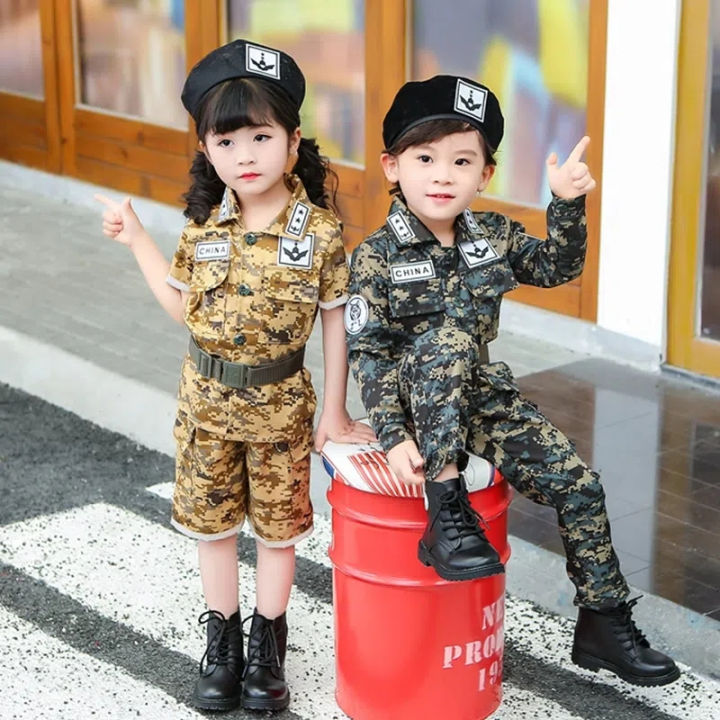 HOTpolice army soldier costume for kids boy girls school Halloween Cosplay  Children Party Dress Up 1450☆109