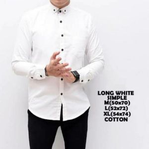 Kemeja polos pria slimfit lengan panjang terbaru basic casual formal warna abu hitam putih marun navy