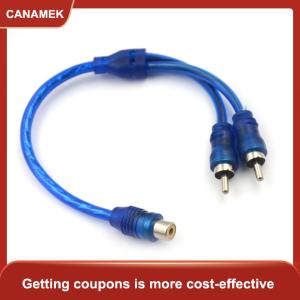 【CANAMEK】 1 RCA nữ để 2 nam Splitter âm thanh stereo Y Adapter Cáp dây nối