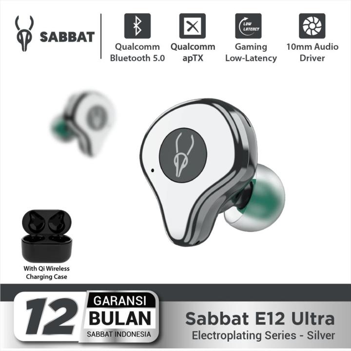 True Wireless Earbuds TWS Sabbat E12 Ultra Electroplating - Silver ...