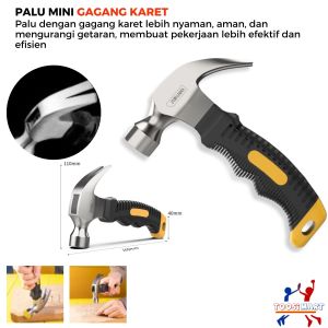 Palu Mini Gagang karet Mini Claw Hammer/Palu Kambing Mini  8oz 16 x 101 x 25cm