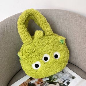 Disney Strawberry Bear Plush Handbag Sweet and Cute Three Eyed Monster Winnie The Pooh Makeup Bag Girl Birthday Gift