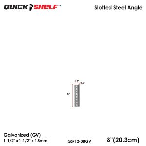 QS 38mm SLOTTED STEEL ANGLE  BAR(SHORT)1.5"x1.5"x1.8mm QS712 DIY Storage Shelving Heavy-Duty