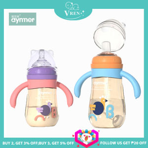 Aynmer Wide Mouth Baby PPSU Bottle 300ml Large-capacity Straw Cup Baby Leak-proof Anti-flatulence Drinking Cup