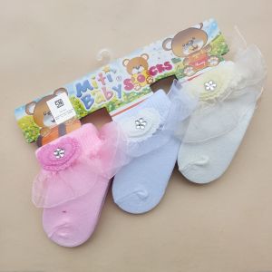3 Pasang Kaos Kaki Renda Bayi Perempuan 0-6 Bulan/ Kaus Kaki Anak Bayi Cewek 3pcs