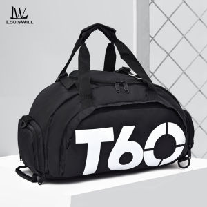 LouisWill Mens Travel Bag Sports Backpack Fashion Luggage Shoulder Bag With Independent Shoe Pocket Upgrade Breathable Mesh Design Handbag Outdoor Sling Bag Gym Fashion Men Women Dry Wet Separation Portable Travel Yoga Swimming Bag