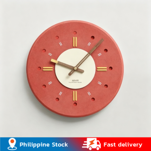 💥Dream Best🔥 Cement Texture Wall Clock Wooden Hands Light Luxury Creative Silent Decor Clock 35*35cm