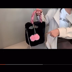 2023 Túi Đeo Vai Đeo Chéo Túi Dây chuyền đeo thời trang với mặt dây chuyền Anh Đào đa năng túi xô cho cô gái phụ nữ hợp thời trang túi vải nhung