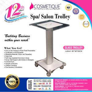 Cosmetique Spa/Salon Trolley Glass Trolley LxWxH 46*38*69CM