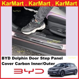BYD Dolphin Carbon Fiber Style Door Sill Panel Scuff Plate Kick Step Trim Cover Protector Door Step Inner Sill Plate 8pc
