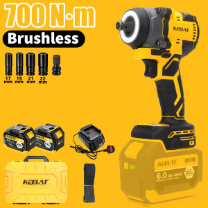KEELAT KID006S Brushless Cordless Impact Wrench 700Nm High Torque 6Ah Battery Electric Wrench for Car Tire Bolt Removal