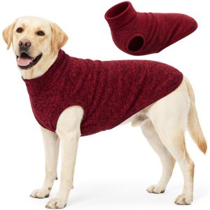 COUPLECOL Cổ cao Áo len cổ lọ mùa đông cho chó Co giãn Vải nỉ dày Áo giữ ấm cho chó cưng. Áo chui đầu cho thú cưng Màu trơn Thời trang cho thú cưng Dành cho chó nhỏ chó vừa và chó lớn.