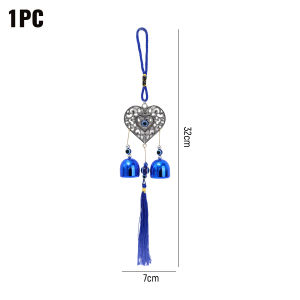Blue Hanging Wind Chime Metal Bell Evil Eyes Ethnic Decoration Crafts Home Outdoor Decoration