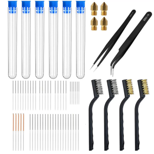 3D Printer Accessories Brass Nozzle Cleaning Kit Cleaning Pin with Tweezers Wire Brush For MK8 3D Printer Accessories
