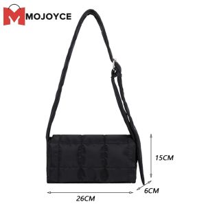 Nữ mojoyce phong cách Nylon bông độn Túi đeo chéo cho màu trơn mùa đông túi đựng tài liệu với dây đeo điều chỉnh được