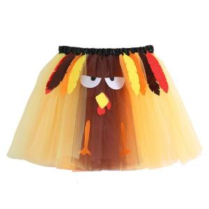 ชุดไก่งวงวันขอบคุณพระเจ้ากระโปรงทูทูส์กระโปรงพลีทเอวสูง Tutus แบบตุรกีสำหรับผู้ใหญ่ผู้หญิง