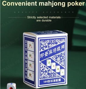 makang Water-Proof Anti-Fouling Mahjong Cards 108 Washable Plastic Silent Portable Playing Cards Outdoor Gaming