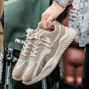 New Men Korean Fashion Breathable Lace Up Running Shoes Sneakers Comfortable Low Cut Rubber Casual Shoes For Men