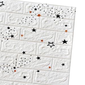 Wallpaper Dinding 3D Foam Motif Bata 70x77cm Stiker Dekorasi Kamar Anak Estetik