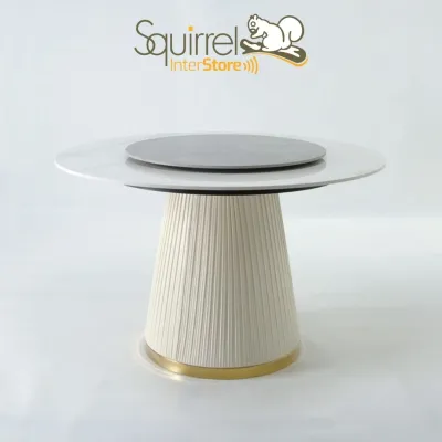 Ceramic Sintered Stone Marble Dining Table Only 130CM- TOP R130 +BASE RPU / Round Shape table / meja makan batu bulat