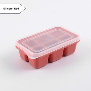 Ready Stock 6 Grids Square Mini Mould Ice Cube Maker Tray Box Container with Clear Lid Cover Silicone PP Plastic Home Living Kitchen Accessories Refrigerator Storage Organizer Quick Freezer Portable Reusable Cheap Small Baby Food Jelly Fruit Colourful