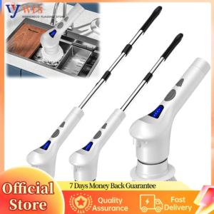 【Flagship】Electric Spin Scrubber with Adjustable Extension Handle Household Cleaning Brush Cordless Shower Scrubber for Tile Floor